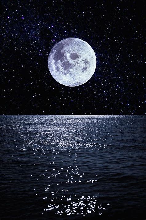 Full Moon Reflecting On Ocean Photograph By Dimitri Otis Night Sky