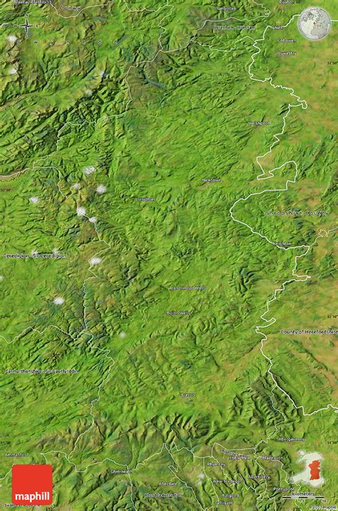 Presteigne from mapcarta, the open map. Satellite Map of Powys