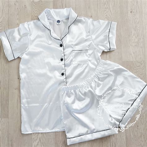 Satin Pyjama Set White