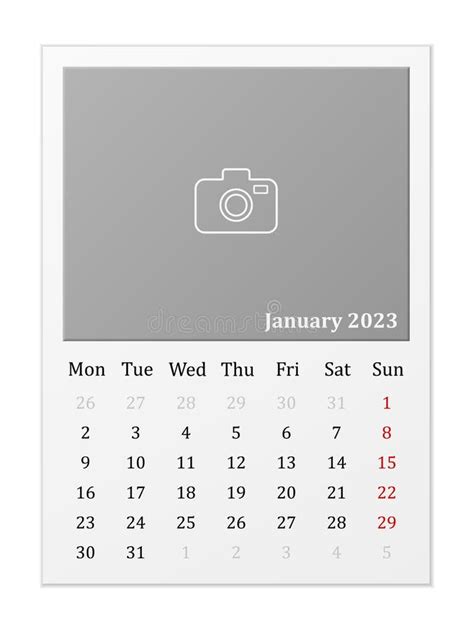 Calendar January 2023 Stock Vector Illustration Of Year 254598220