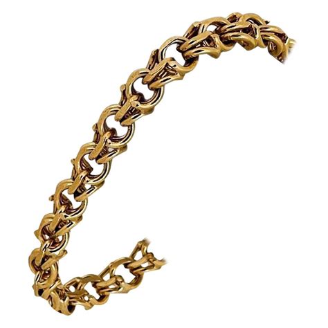 14 Karat Yellow Gold Solid Heavy Fancy Double Circle Link Charm