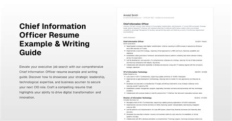 Chief Information Officer Resume Example And Writing Guide