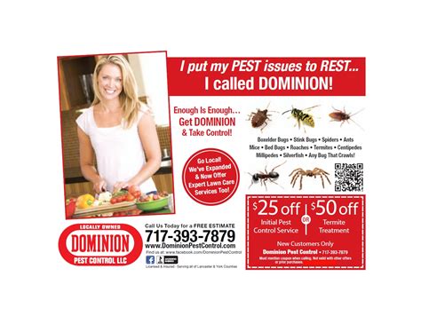 Clipper Magazine Pest Control Discount Coupon Dominion Pest Control