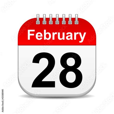 February 28 On Calendar Icon Stock Photo And Royalty Free Images On