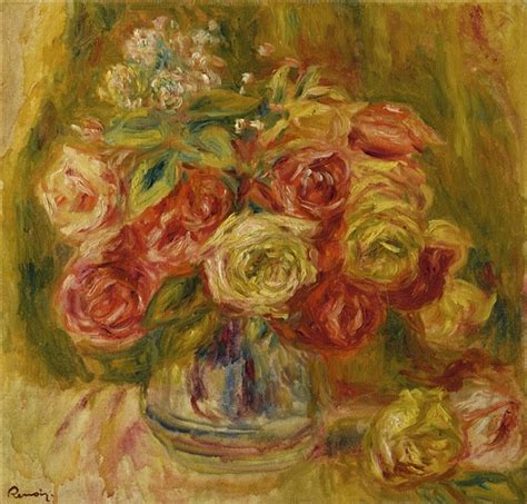 Pierre Auguste Renoir Roses Dans Un Vase Circa 1913 Mutualart