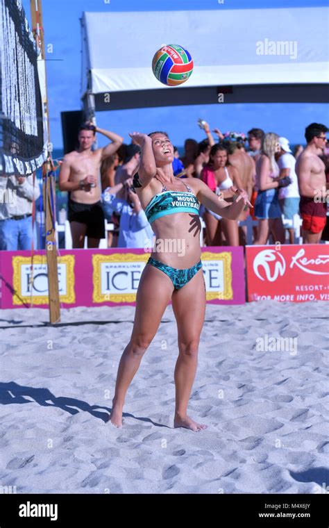 Miami Beach Usa 18th Feb 2018 Models Seen At Model Beach Volleyball Tournament Takes Places