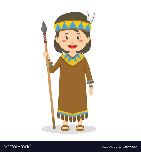 Native American Peoples Characters Preparing To Vector Image