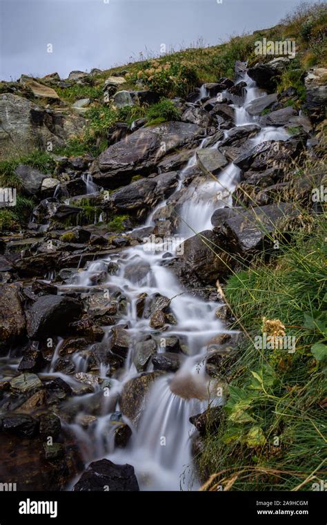 Water Streaming Down Rocks Stock Photo Alamy