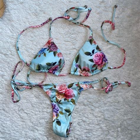Plumeria Swimwear Swim New Plumeria Swimwear Bikini Set Floral