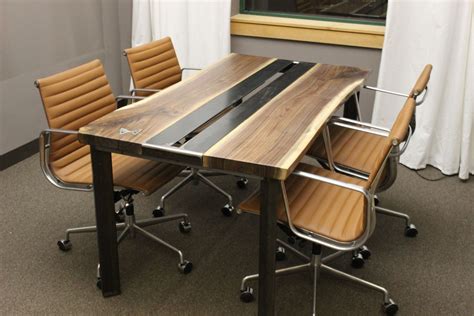Hand Made Live Edge Walnut Conference Table By K Modern Design