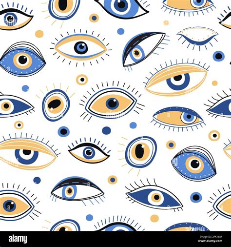 Eye Pattern Abstract Evil Eyes Fabric Print Mystic Eyelid With