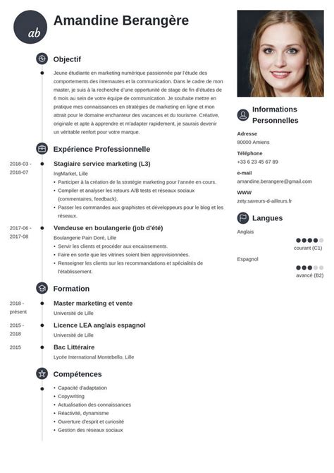 blog centres interet cv modele primo Exemple cv Marketing numérique