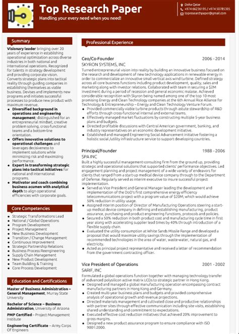 Curriculum vitae in research paper. Top Research Paper - CV Samples