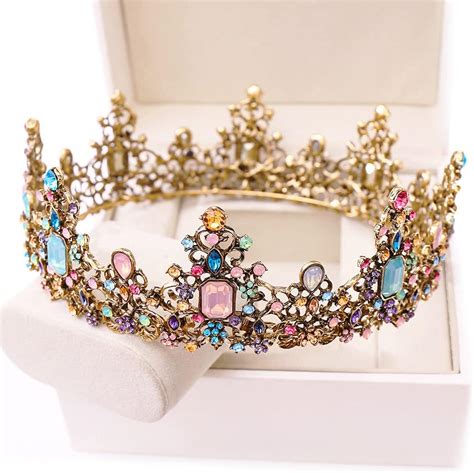 Prom Queen Tiara Adult Princess Bride Headband Baroque Tiara Womens