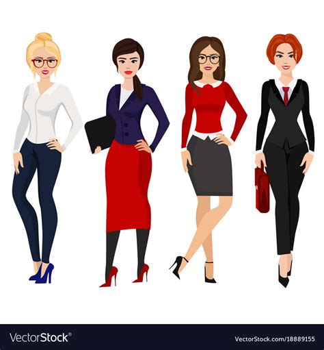 Four Elegant Business Women Royalty Free Vector Image