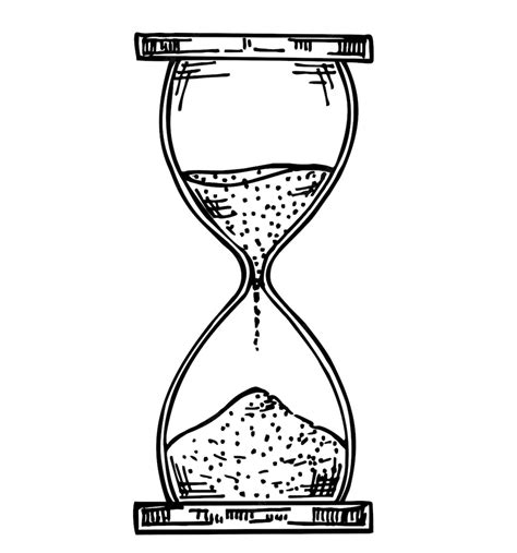 Premium Vector Hourglass Clock Sketch Vector Icon Illustration Sandglass Vintage Hand Drawn