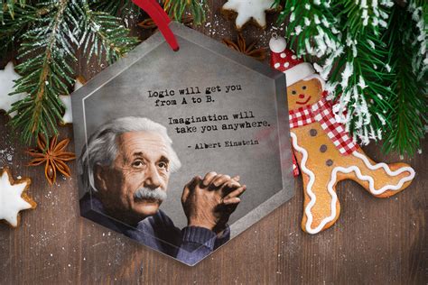 Famous Scientists Albert Einstein Christmas Ornament Neurons Not