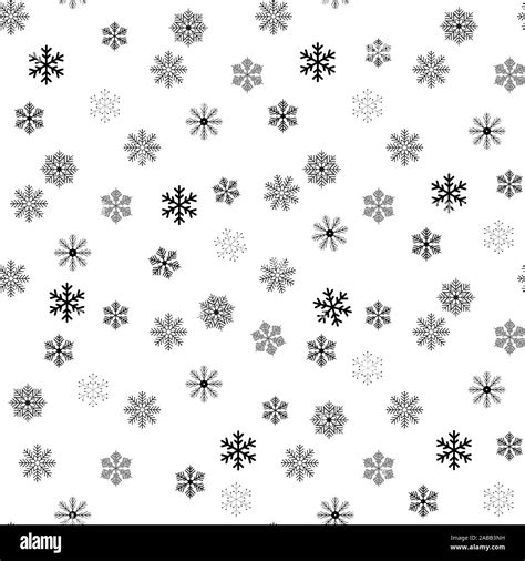 Vector Snowflakes Background Simple Christmas And New Year Seamless