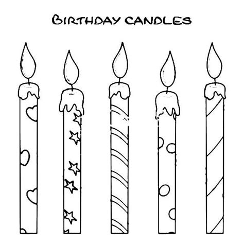 Colouring Pages Birthday Cake And Candles - Coloring Pages