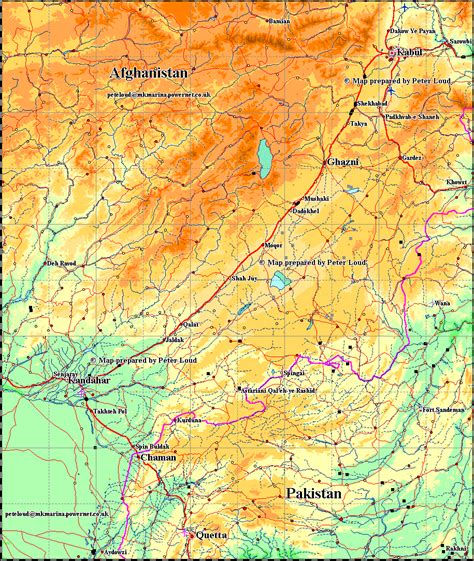 Karte von afghanistan mit der hauptstadt kabul. Afghanistan Karte