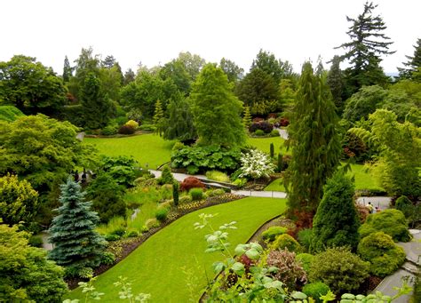 canada, Gardens, Vancouver, Trees, Lawn, Shrubs, Fir, Queen, Elizabeth ...
