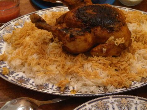 Saudi Arabian Food Dinner From Middle East Yummy Chicken