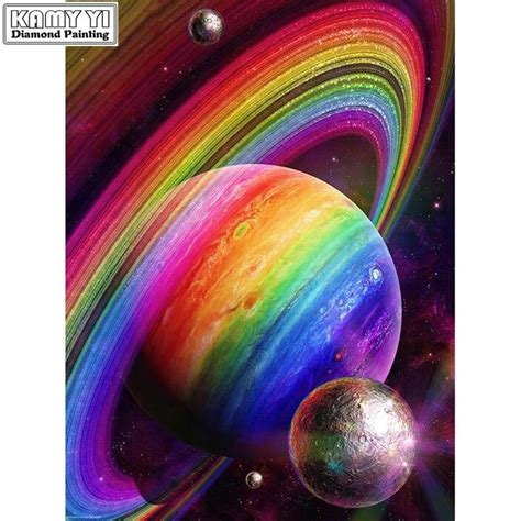 5d Diamond Painting Rainbow Planet Kit Bonanza Marketplace