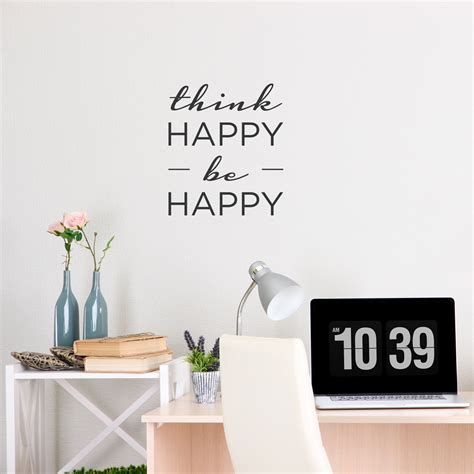 Think Happy Be Happy Wall Decal Quote Wallums Wall Decals