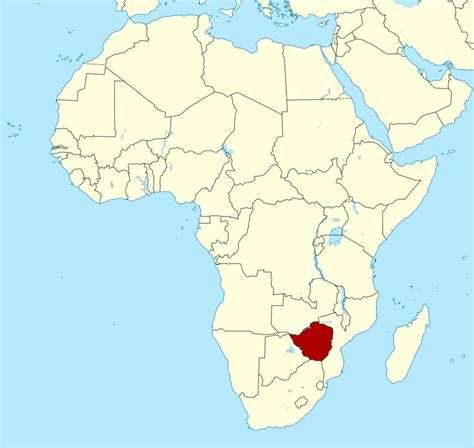 Detailed Location Map Of Zimbabwe In Africa Zimbabwe