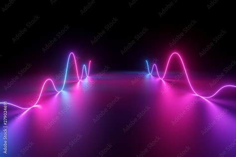 3d Render Abstract Background Pink Blue Neon Light Glowing Dynamic