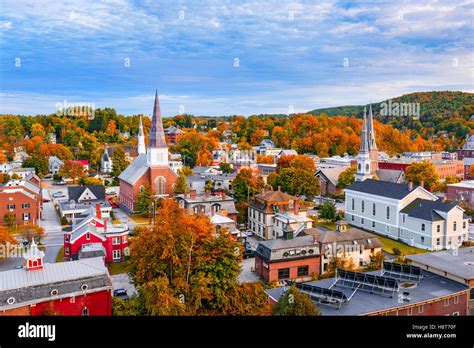 Montpelier Vermont Usa Autumn Town Skyline Stock Photo Alamy