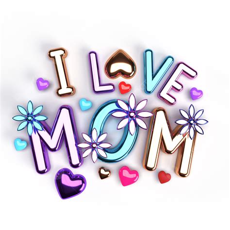 I Love Mom Text Greeting Card In 3d Vector For Mother S Day Celebration
