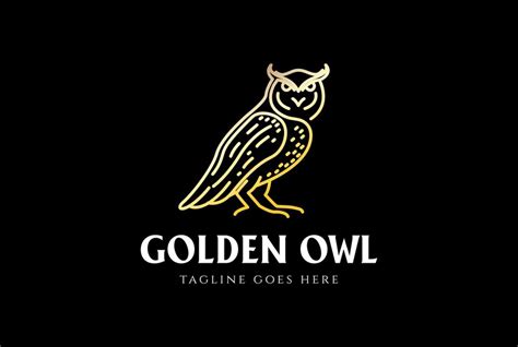 Premium Vector Luxury Golden Owl Bird Line Outline Logo Design Vector