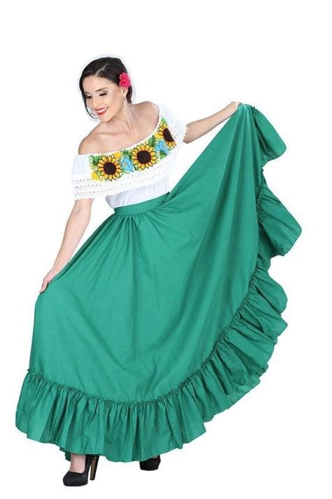 Falda Ensayo O Práctica Doble Vuelo Mexican Skirts Handmade Skirts
