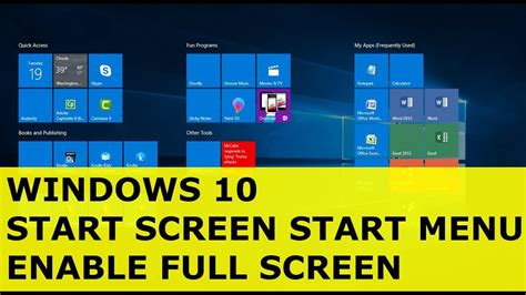 Windows 10 Start Screen Vs Start Menu How To Enable Full Screen