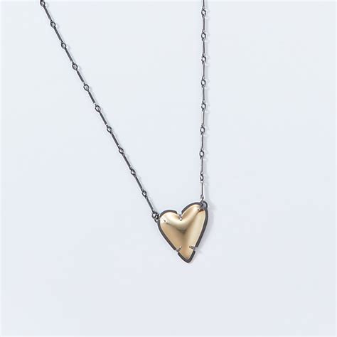 Asymmetrical Enamel Heart Necklace By Lisa Crowder Silver And Enamel
