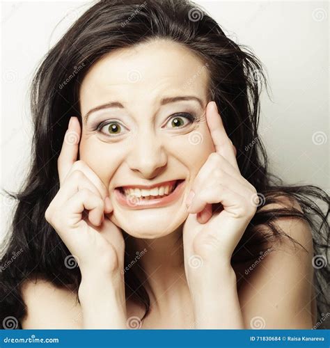 Woman Making A Funny Face Stock Photo Image Of Laughs 71830684
