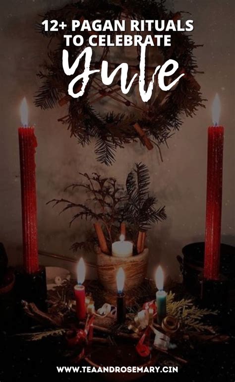 Candles And Wreath With The Words 12 Pagan Rituals To Celebrate Yule
