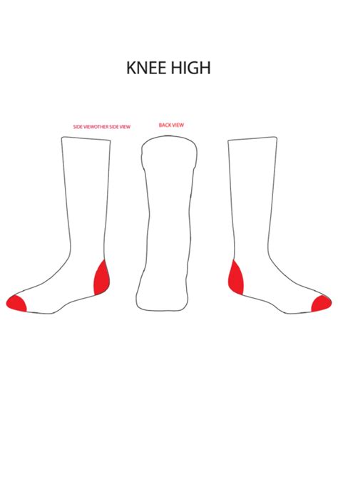 knee high sock template printable