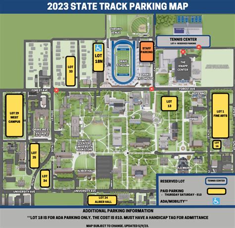 2023 State Track Parking Map Ihsaa