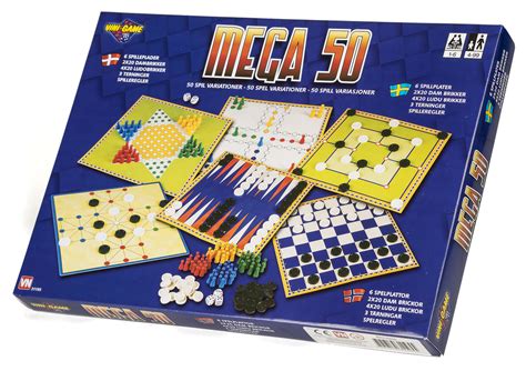 Mega 50 Klassiske Spil 6 I 1 Pakke Spil Brætspil And Gåder LegetØj