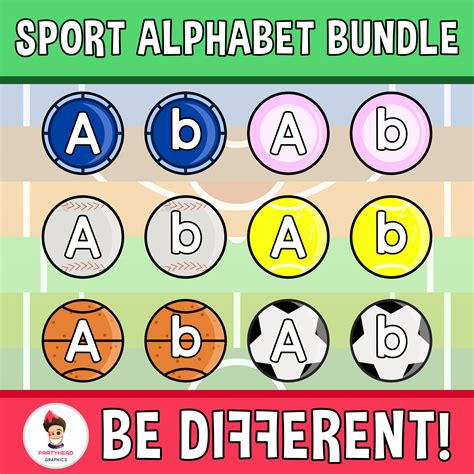 Sport Alphabet Clipart Bundle Alphabet Clipart Alphabet Sports