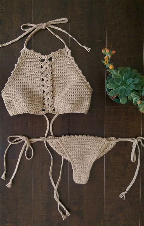 Castaway Halter Crochet Bikini Top Crochet Bikini Crochet