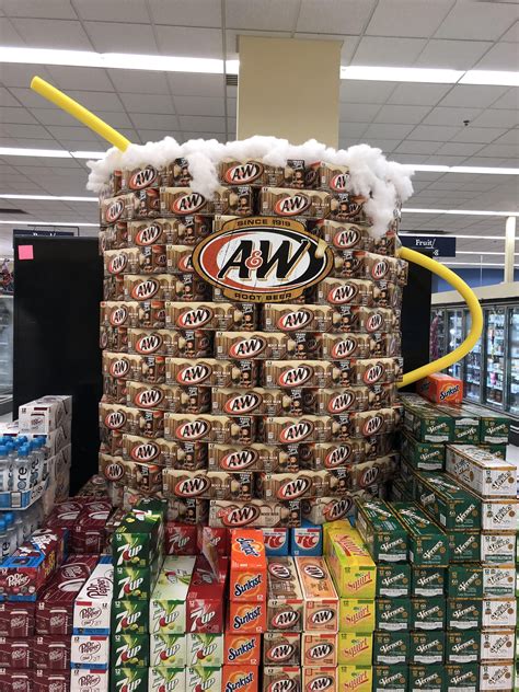 Root Beer Display At My Local Grocery Store Set Up Like A Giant Mug Of