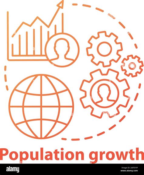 Population Growth Concept Icon World Human Overpopulation Idea Thin