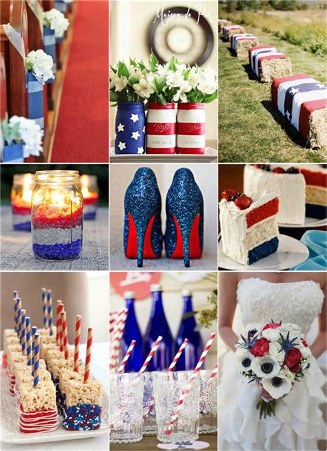 fourth of july inspired wedding ideas with red white and navy wedding colors