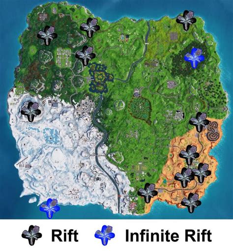 Fortnite Season 7 Updated Rift Locations Map Fortnite Insider