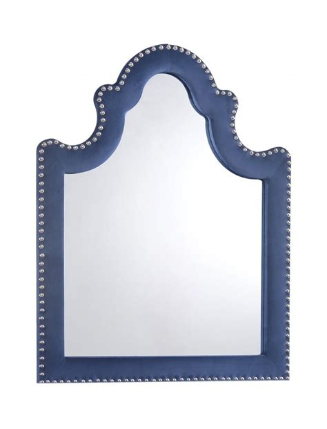 Caroline Navy Blue Velvet Mirror By Meridian Furniture