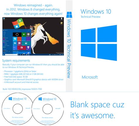 Windows 10 Technical Preview Boxart And Dvd Covers By Brandonskypim On