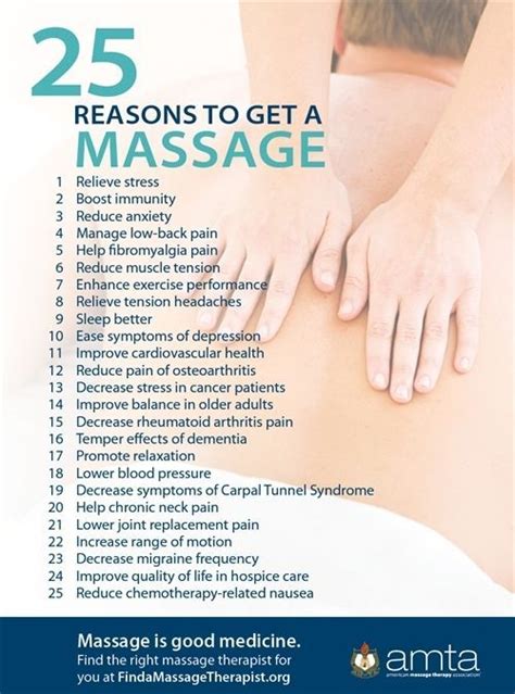 Heres A Great Info Graphic On 25 Reasons To Get A Massage Massage Therapy Massage